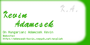 kevin adamcsek business card